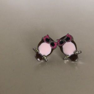 Pink Owl Earrings